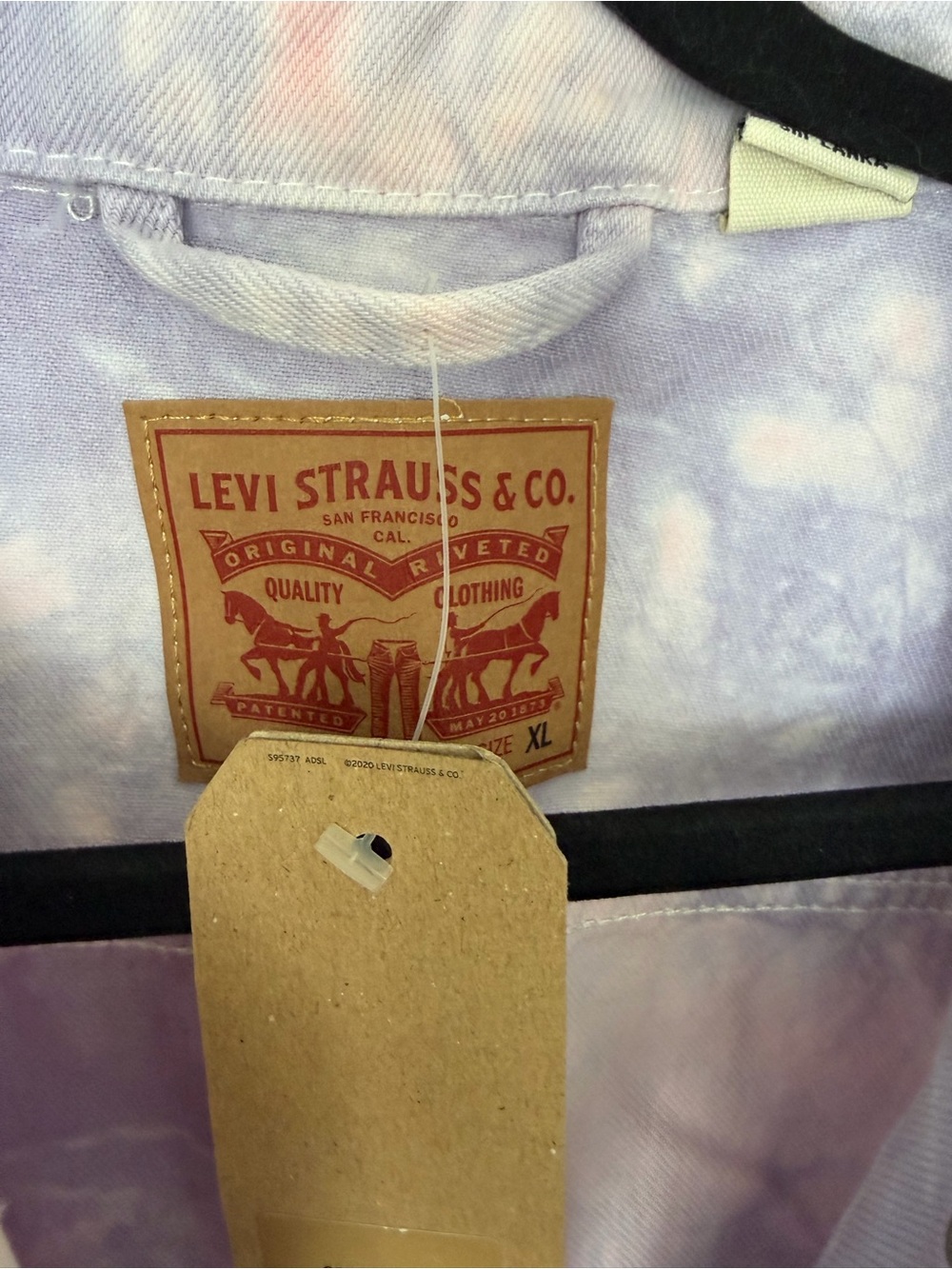 Levi's Pastel Pink & Lavender Tie-Dye Denim Jacket - Picture 3 of 7